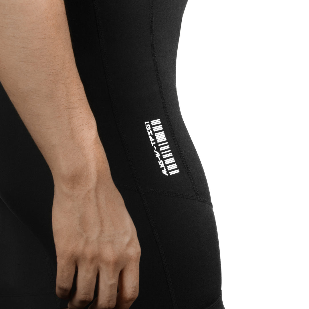 Close-up of Tech-Form™ stretch fabric and contoured flat-lock stitching for posture and performance.