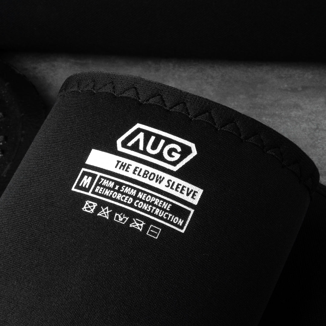 Augments Elbow Sleeves with 7mm and 5mm neoprene for compression, rebound, and joint support.